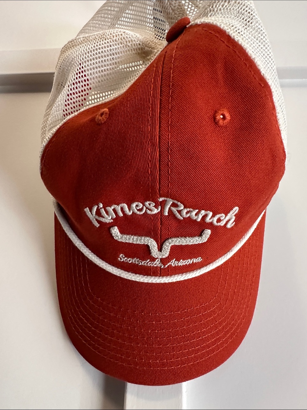Kimes Ranch Rust Orange and White Trucker Cap